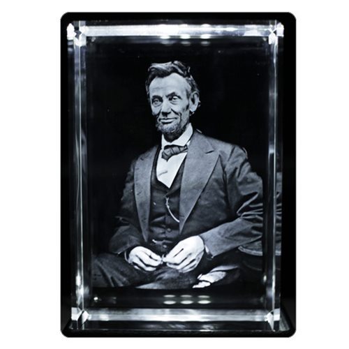 Abraham Lincoln Medium 3D Laser Crystal